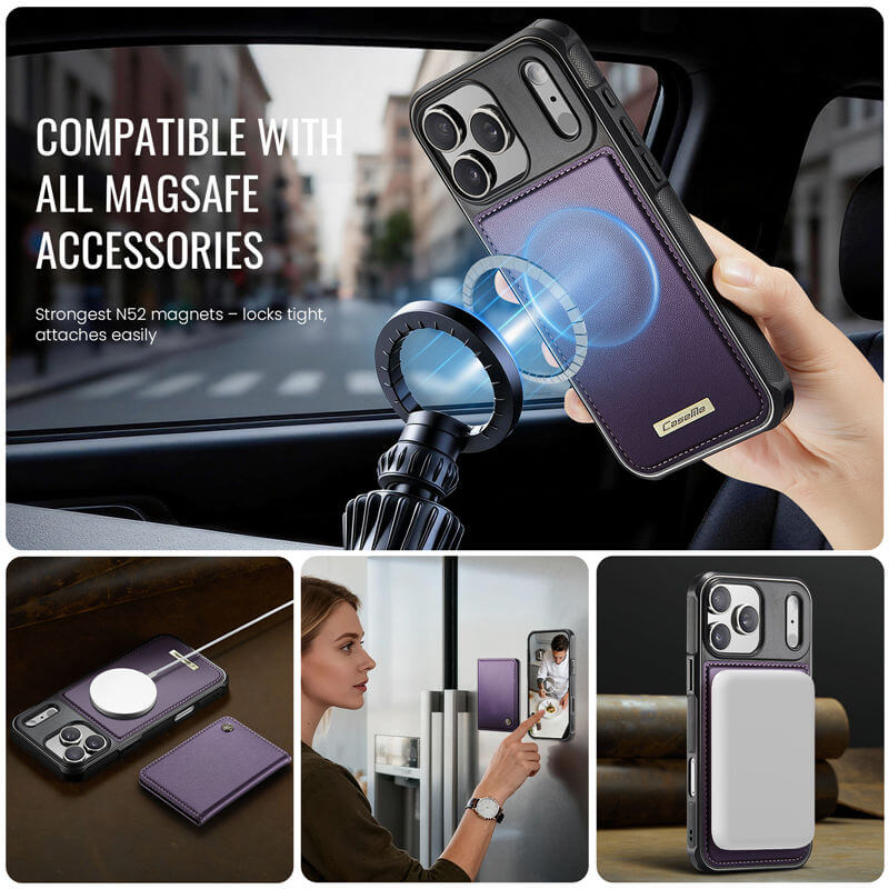 CaseMe iPhone 17 Pro Max 2-in-1 Detachable Magnetic Wallet Case
