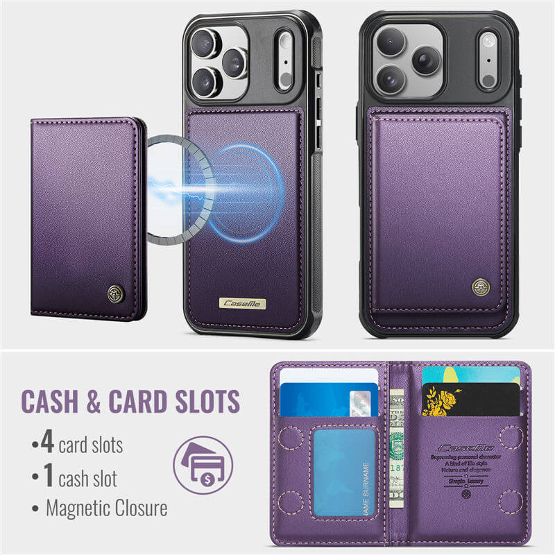 CaseMe iPhone 17 Pro Max 2-in-1 Detachable Magnetic Wallet Case