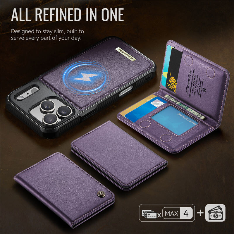 CaseMe iPhone 17 Pro Max 2-in-1 Detachable Magnetic Wallet Case