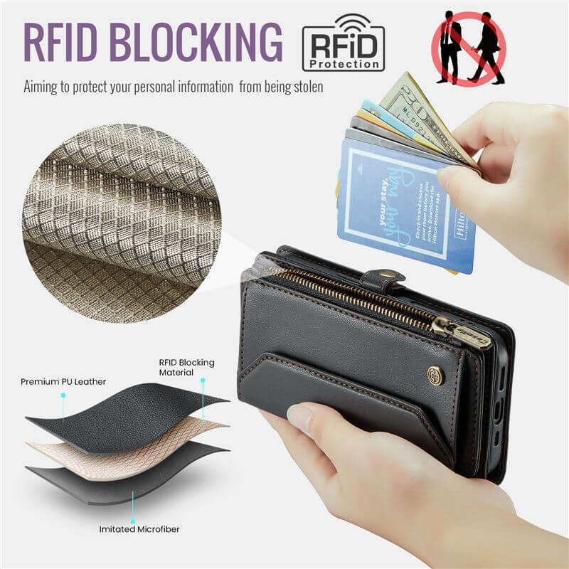 CaseMe iPhone 17 Pro Max Wallet RFID Blocking Crossbody Phone Case
