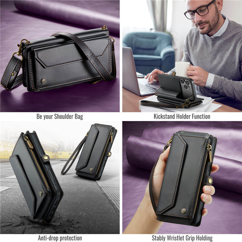 CaseMe iPhone 17 Pro Max Wallet RFID Blocking Crossbody Phone Case