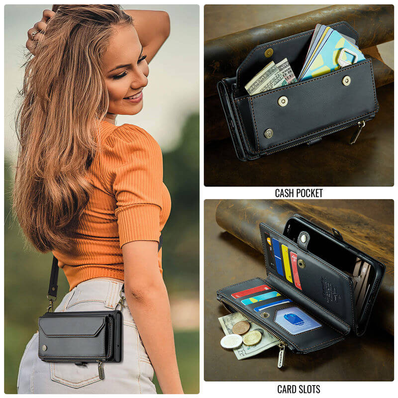 CaseMe iPhone 17 Pro Max Wallet RFID Blocking Crossbody Phone Case