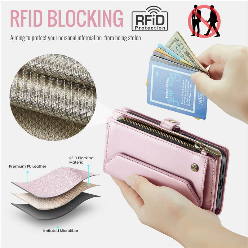 CaseMe iPhone 17 Pro Max Wallet RFID Blocking Crossbody Phone Case