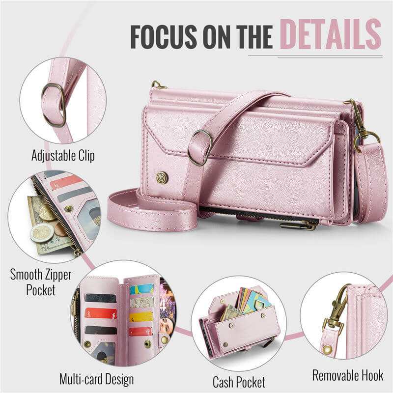 CaseMe iPhone 17 Pro Max Wallet RFID Blocking Crossbody Phone Case
