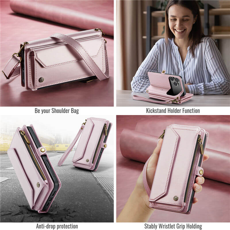 CaseMe iPhone 17 Pro Max Wallet RFID Blocking Crossbody Phone Case