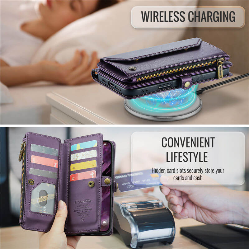 CaseMe iPhone 17 Pro Max Wallet RFID Blocking Crossbody Phone Case
