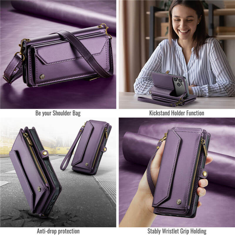 CaseMe iPhone 17 Pro Max Wallet RFID Blocking Crossbody Phone Case