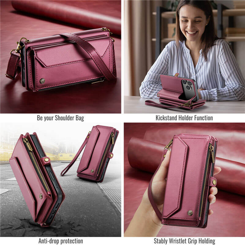 CaseMe iPhone 17 Pro Max Wallet RFID Blocking Crossbody Phone Case