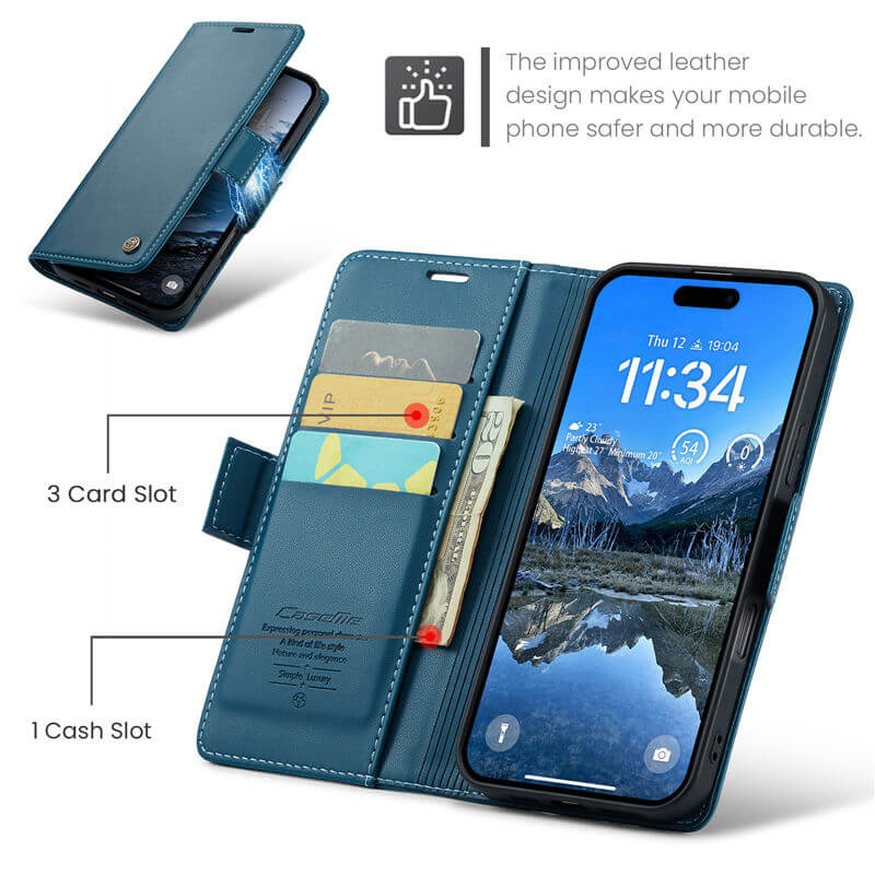 CaseMe iPhone 17 Pro Max Wallet RFID Blocking Case