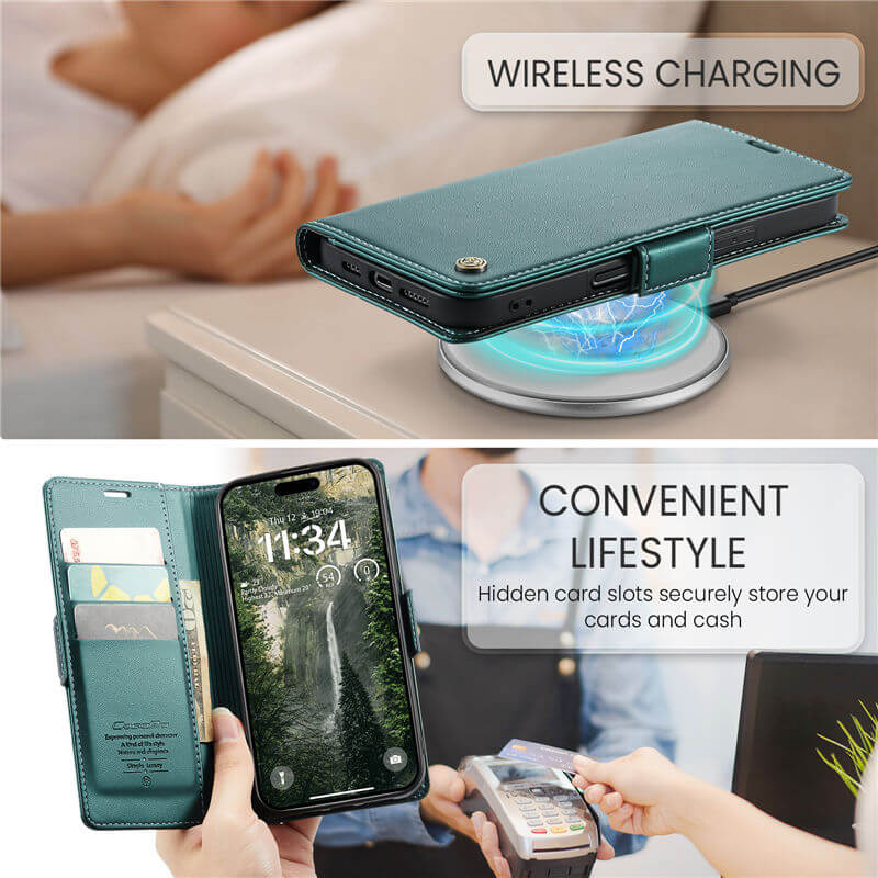 CaseMe iPhone 17 Pro Wallet RFID Blocking Case