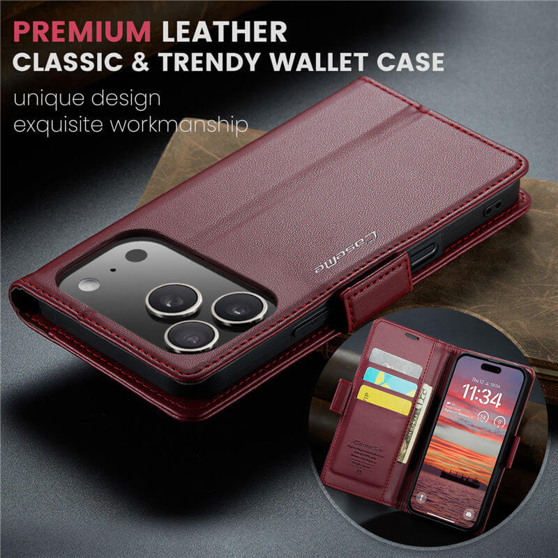 CaseMe iPhone 17 Pro Max Wallet RFID Blocking Case