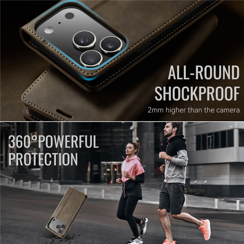 CaseMe iPhone 17 Pro Magnetic Wallet Case with RFID Blocking
