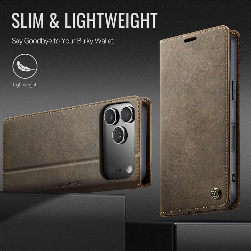 CaseMe iPhone 17 Pro Magnetic Wallet Case with RFID Blocking