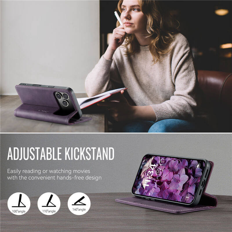 CaseMe iPhone 17 Pro Magnetic Wallet Case with RFID Blocking