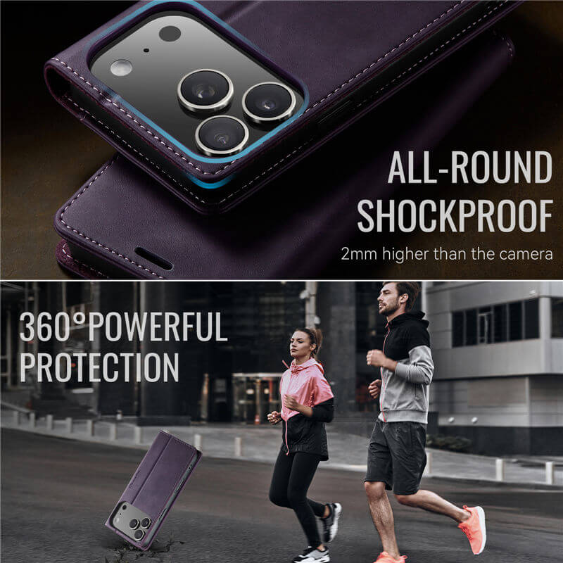 CaseMe iPhone 17 Pro Magnetic Wallet Case with RFID Blocking