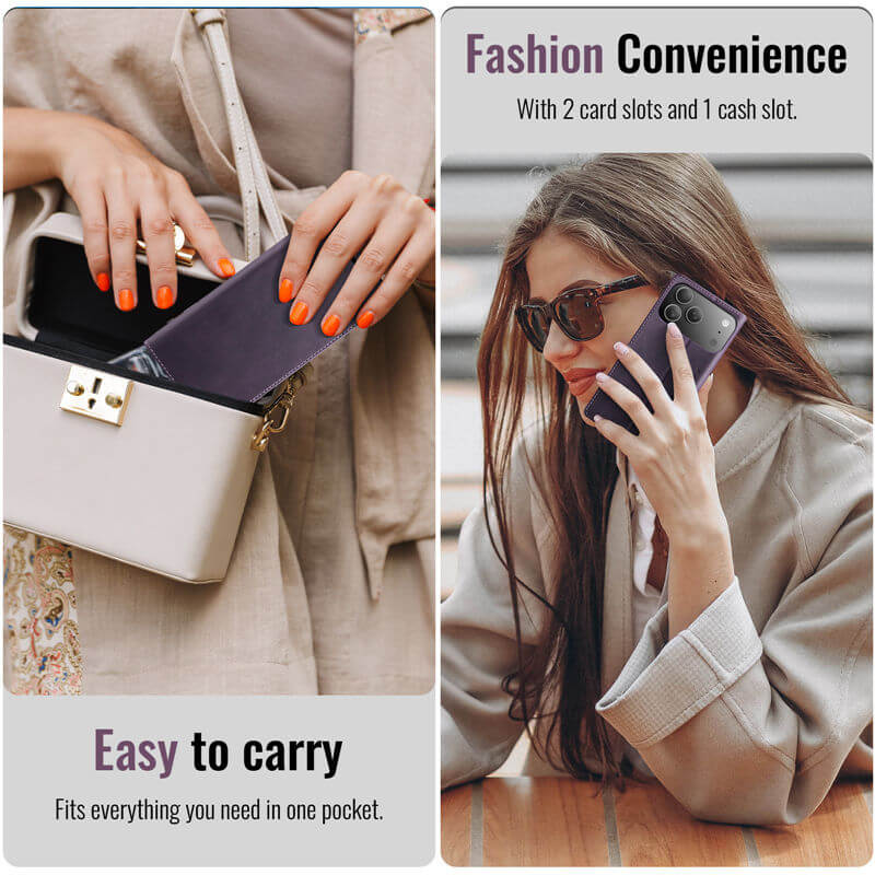 CaseMe iPhone 17 Pro Magnetic Wallet Case with RFID Blocking