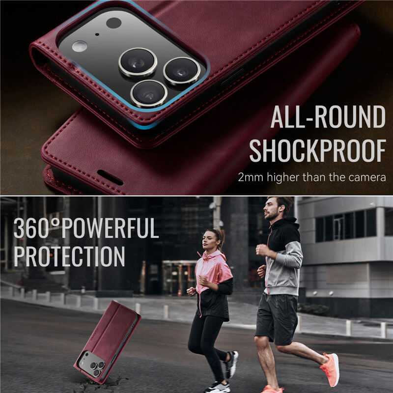CaseMe iPhone 17 Pro Max Magnetic Wallet Case with RFID Blocking