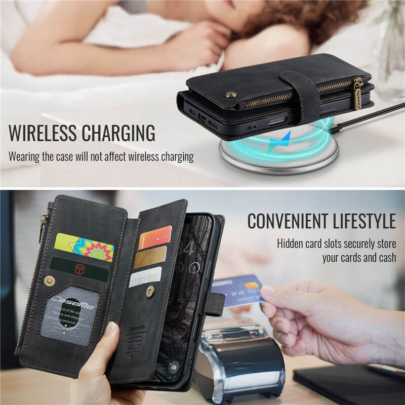 CaseMe iPhone 17 Pro Wallet Case with Wrist Strap