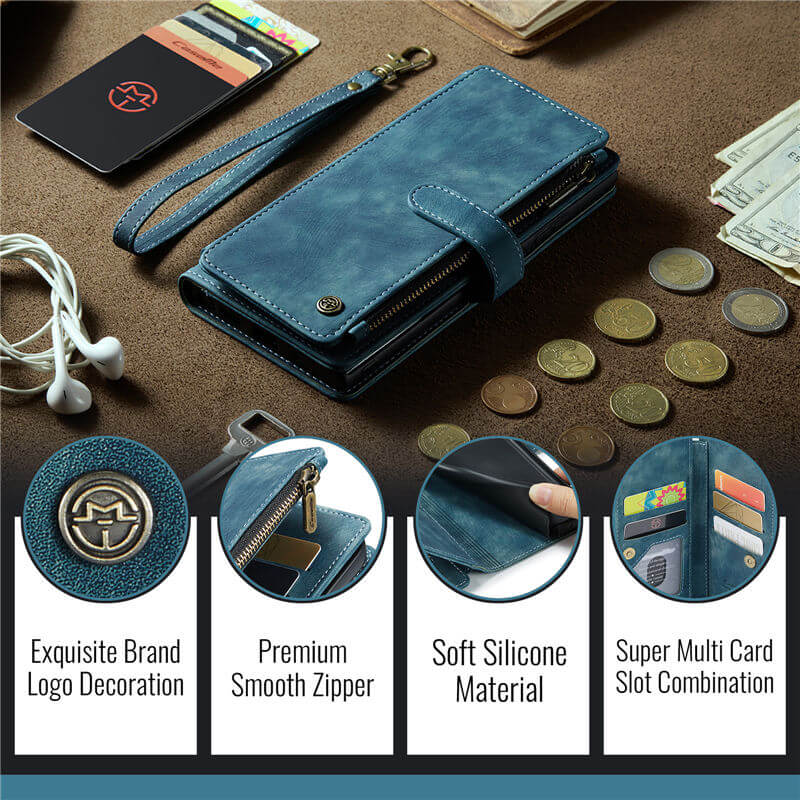 CaseMe iPhone 17 Pro Wallet Case with Wrist Strap