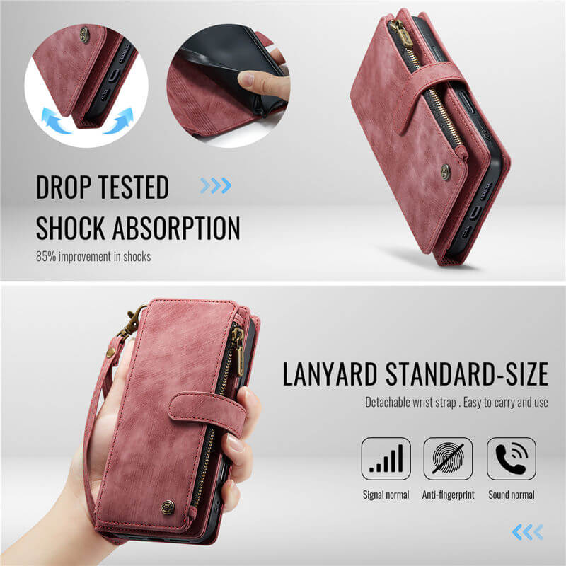 CaseMe iPhone 17 Pro Wallet Case with Wrist Strap