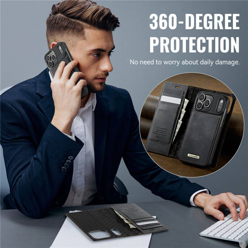 CaseMe iPhone 17 Pro 2-in-1 Magnetic Wallet Case