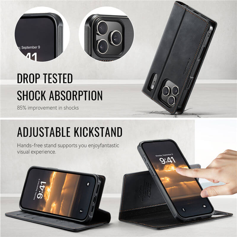 CaseMe iPhone 17 Pro 2-in-1 Magnetic Wallet Case