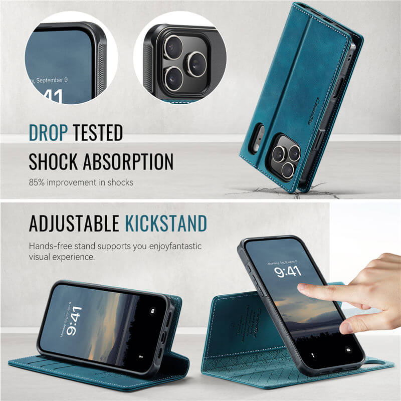 CaseMe iPhone 17 Pro Max 2-in-1 Magnetic Wallet Case