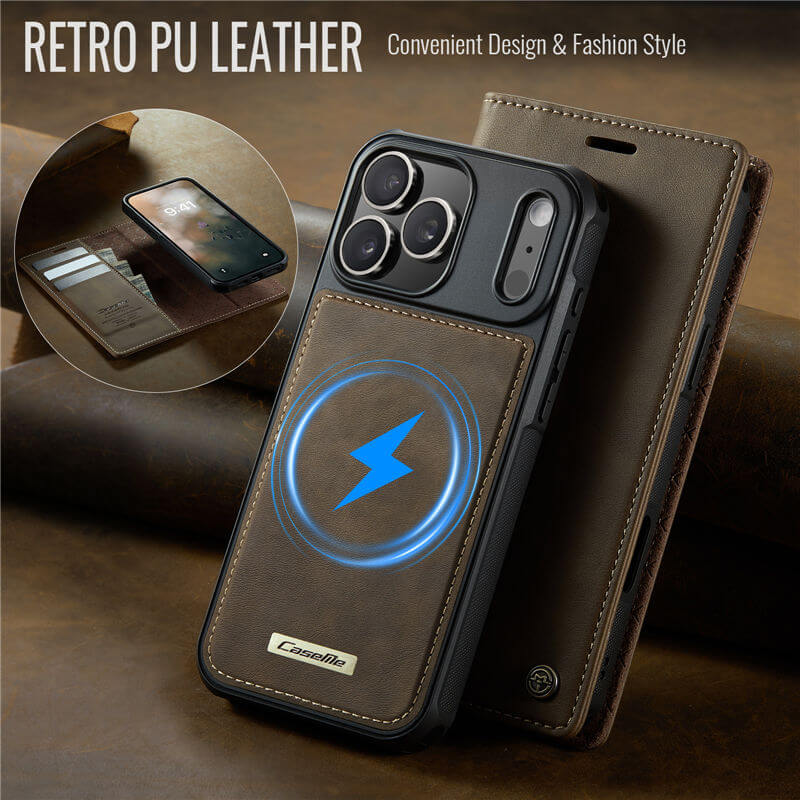 CaseMe iPhone 17 Pro Max 2-in-1 Magnetic Wallet Case