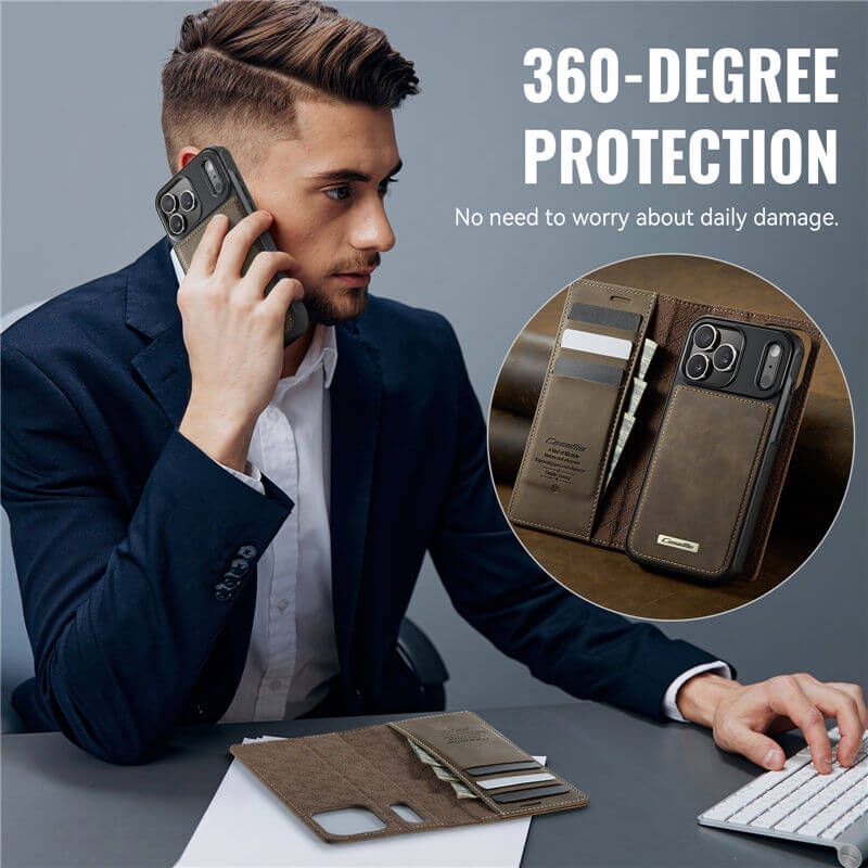 CaseMe iPhone 17 Pro Max 2-in-1 Magnetic Wallet Case