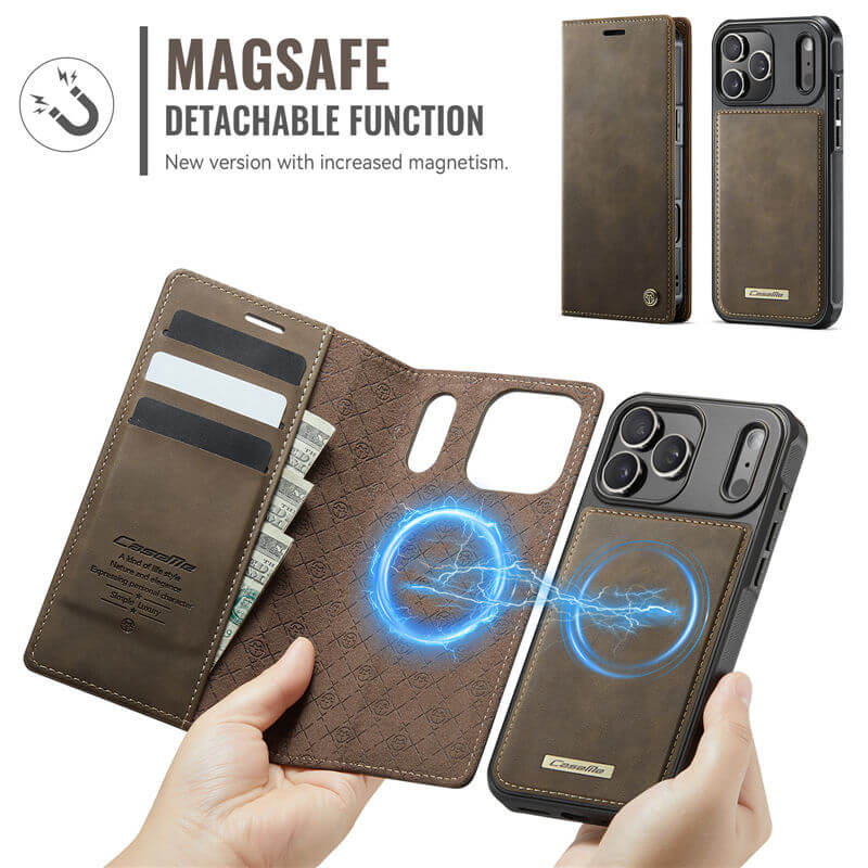 CaseMe iPhone 17 Pro Max 2-in-1 Magnetic Wallet Case