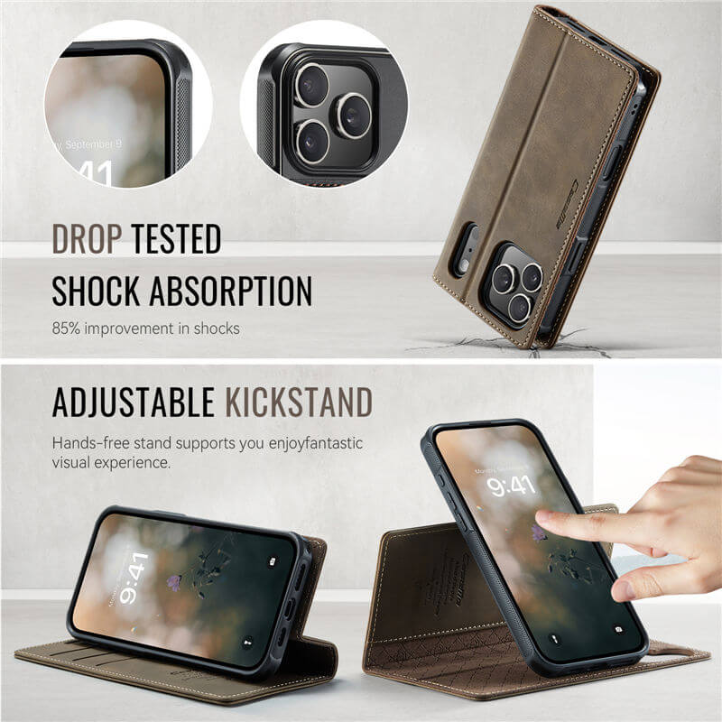 CaseMe iPhone 17 Pro Max 2-in-1 Magnetic Wallet Case