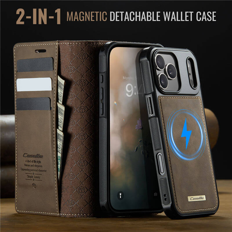 CaseMe iPhone 17 Pro Max 2-in-1 Magnetic Wallet Case