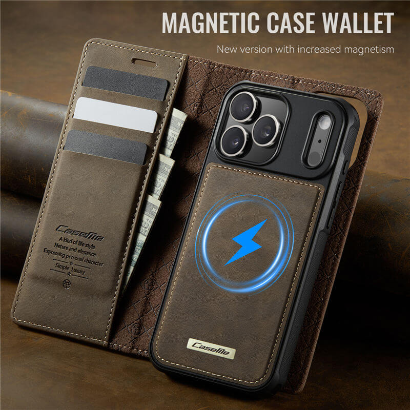 CaseMe iPhone 17 Pro Max 2-in-1 Magnetic Wallet Case