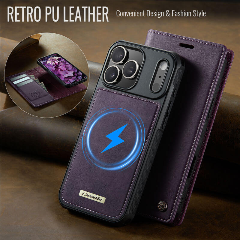 CaseMe iPhone 17 Pro 2-in-1 Magnetic Wallet Case