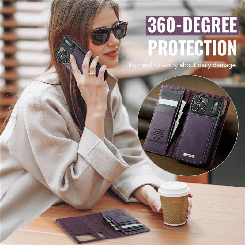 CaseMe iPhone 17 Pro 2-in-1 Magnetic Wallet Case