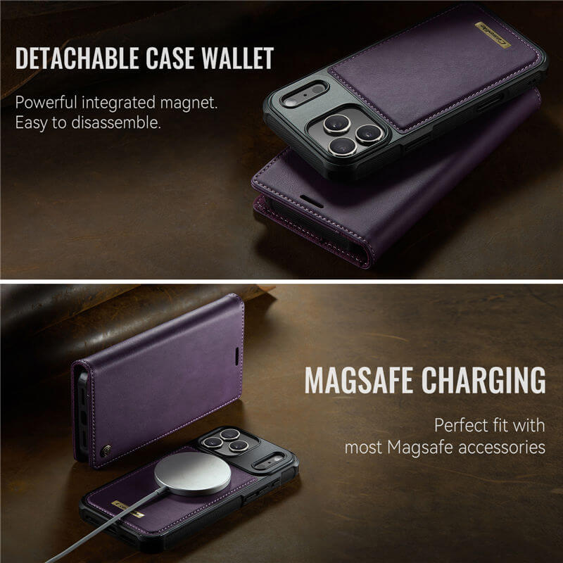 CaseMe iPhone 17 Pro 2-in-1 Magnetic Wallet Case