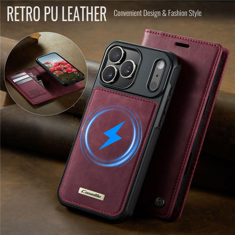 CaseMe iPhone 17 Pro 2-in-1 Magnetic Wallet Case