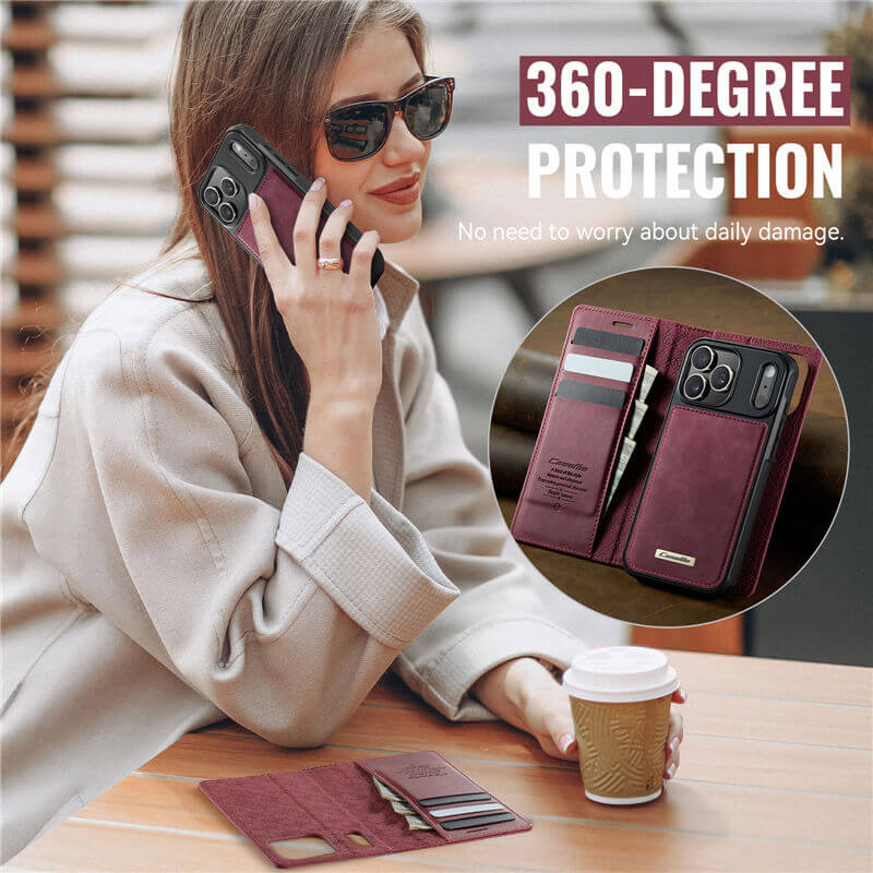 CaseMe iPhone 17 Pro 2-in-1 Magnetic Wallet Case