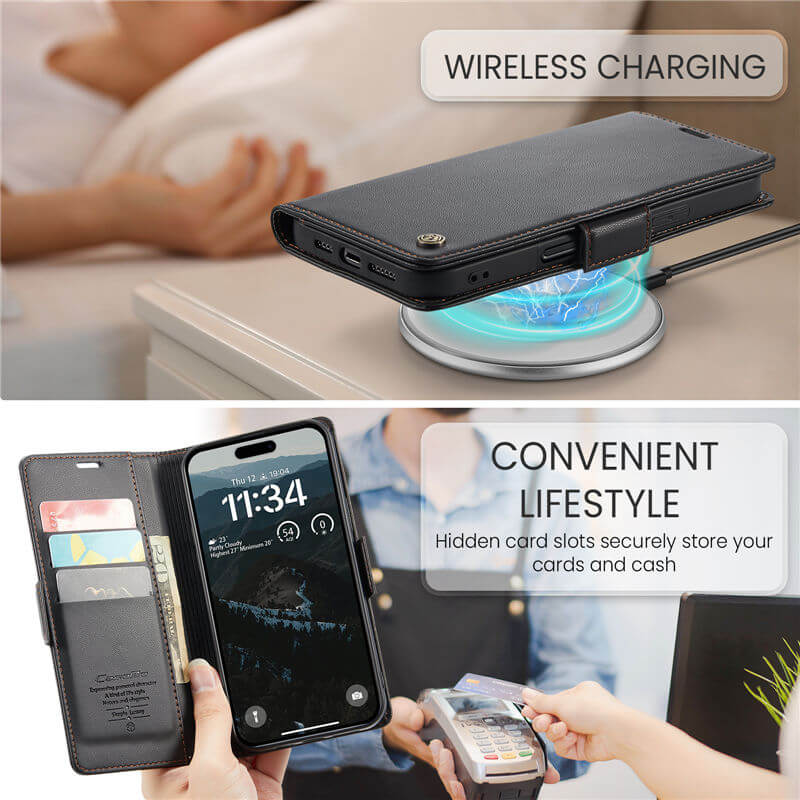 CaseMe iPhone 17 Wallet RFID Blocking Case