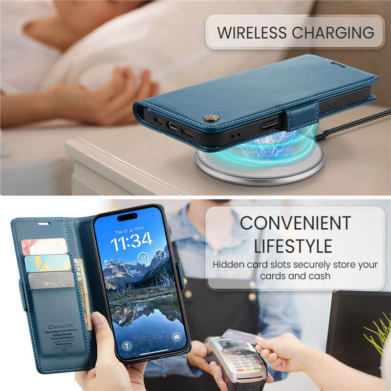 CaseMe iPhone 17 Wallet RFID Blocking Case