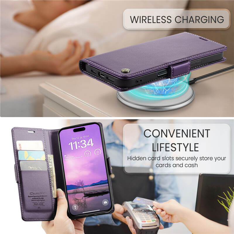 CaseMe iPhone 17 Wallet RFID Blocking Case