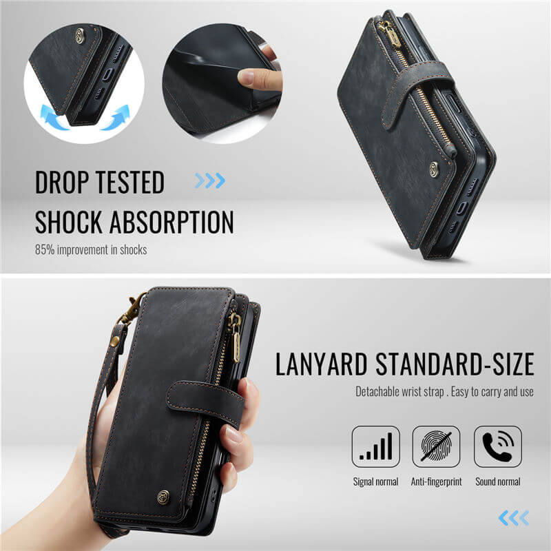 CaseMe iPhone 17 Wallet Case with Wrist Strap