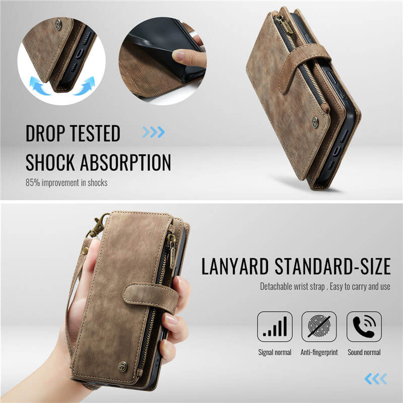 CaseMe iPhone 17 Wallet Case with Wrist Strap