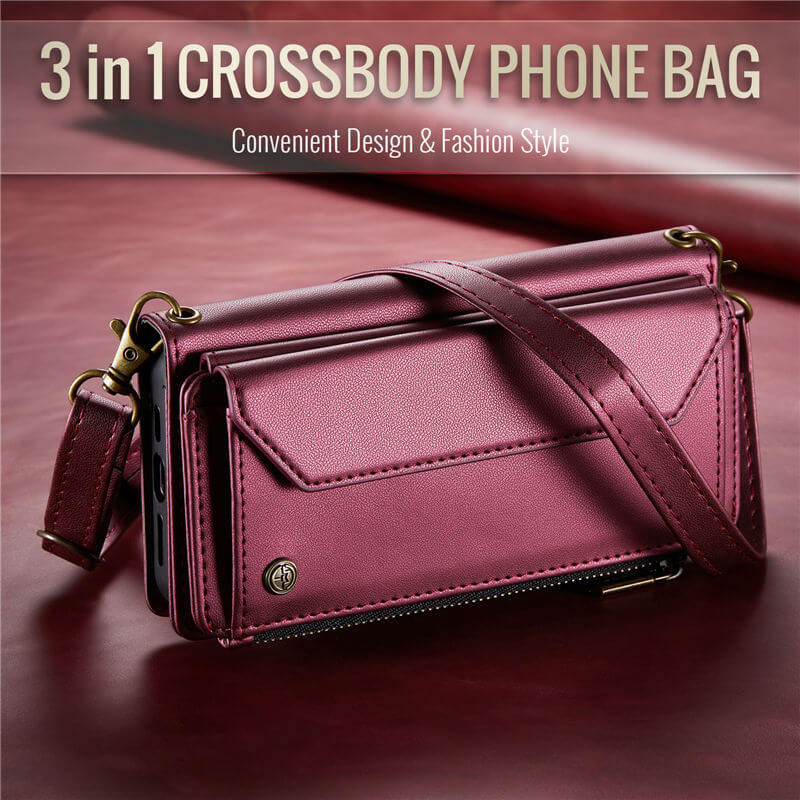 CaseMe iPhone 17 Wallet RFID Blocking Crossbody Phone Case