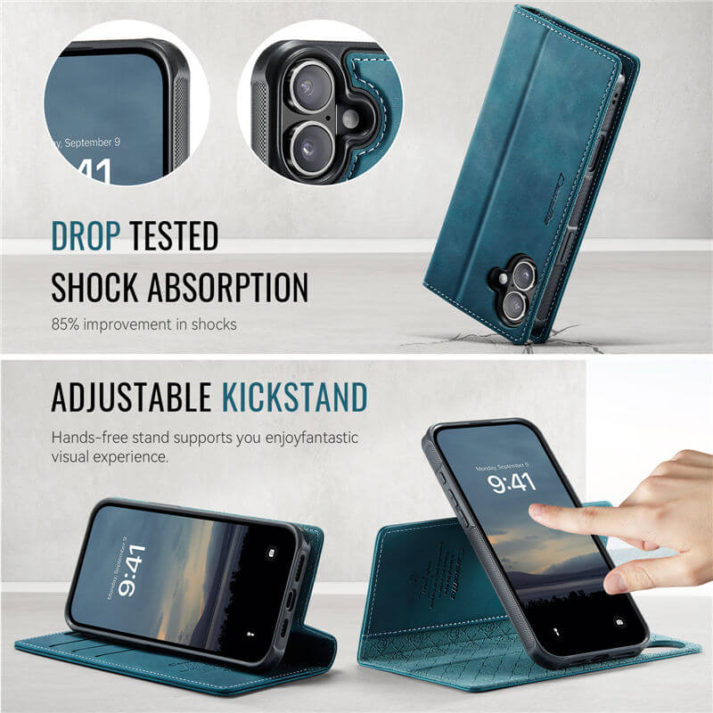 CaseMe iPhone 17 2-in-1 Magnetic Wallet Case