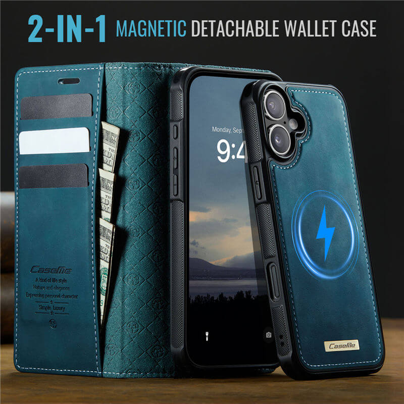 CaseMe iPhone 17 2-in-1 Magnetic Wallet Case