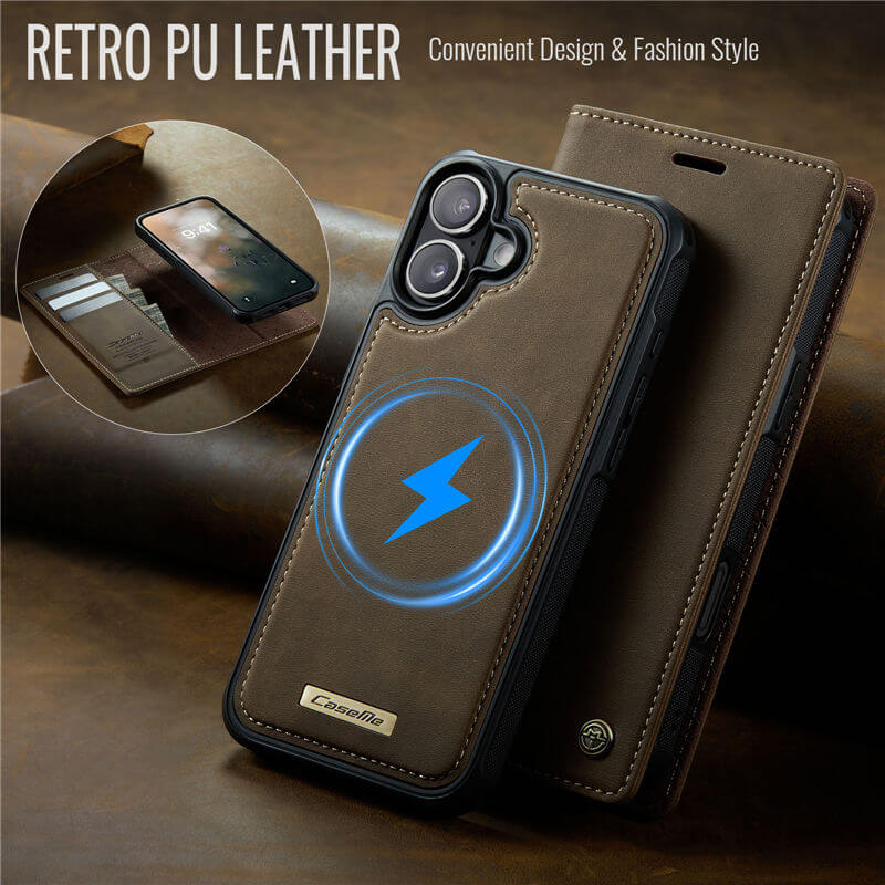 CaseMe iPhone 17 2-in-1 Magnetic Wallet Case