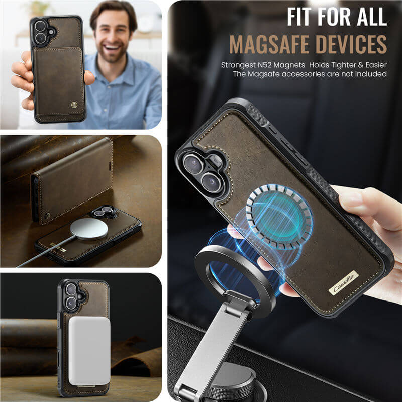 CaseMe iPhone 17 2-in-1 Magnetic Wallet Case