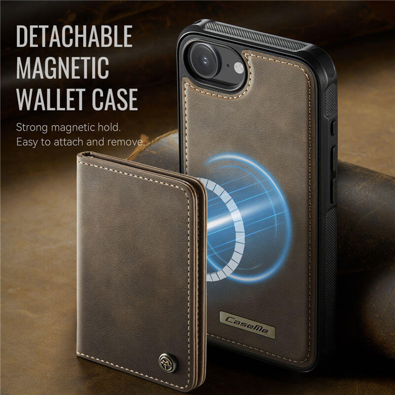 CaseMe iPhone 17e 2-in-1 Detachable Magnetic Wallet Case