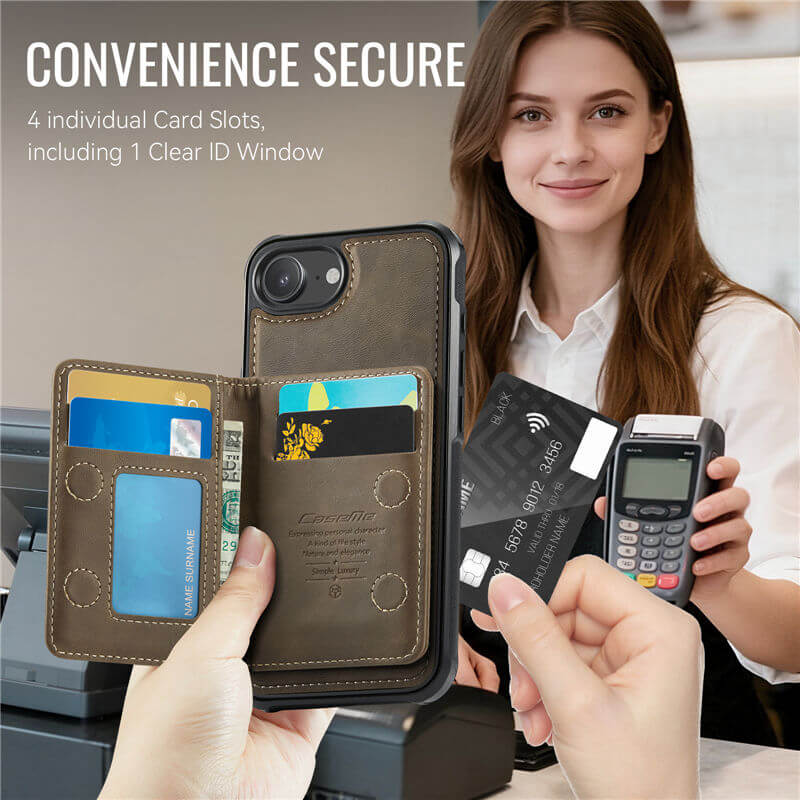 CaseMe iPhone 17e 2-in-1 Detachable Magnetic Wallet Case